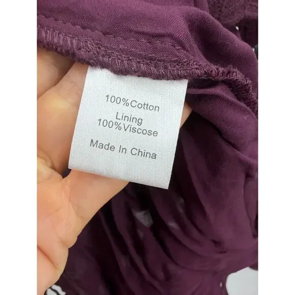 TUCKERNUCK Women’s Merlot Lace Calliope Dress Size L Long Balloon Sleeve Boho - Picture 10 of 16